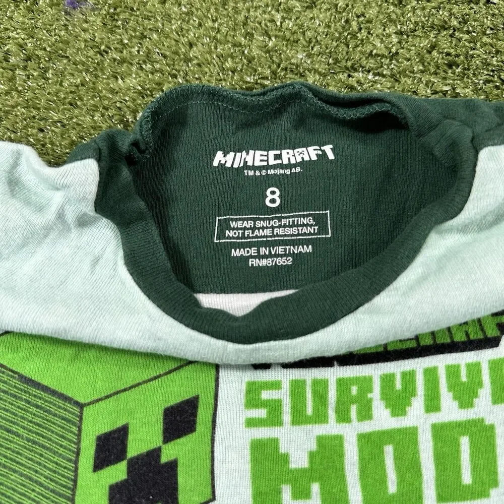 Lot Of 2 Kids Minecraft Pjs Size 8